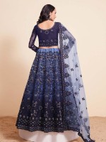 Shaded Navy Blue Premium Net Lehenga Choli